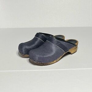 Sanita Caroline Blue Calf Hair Clogs